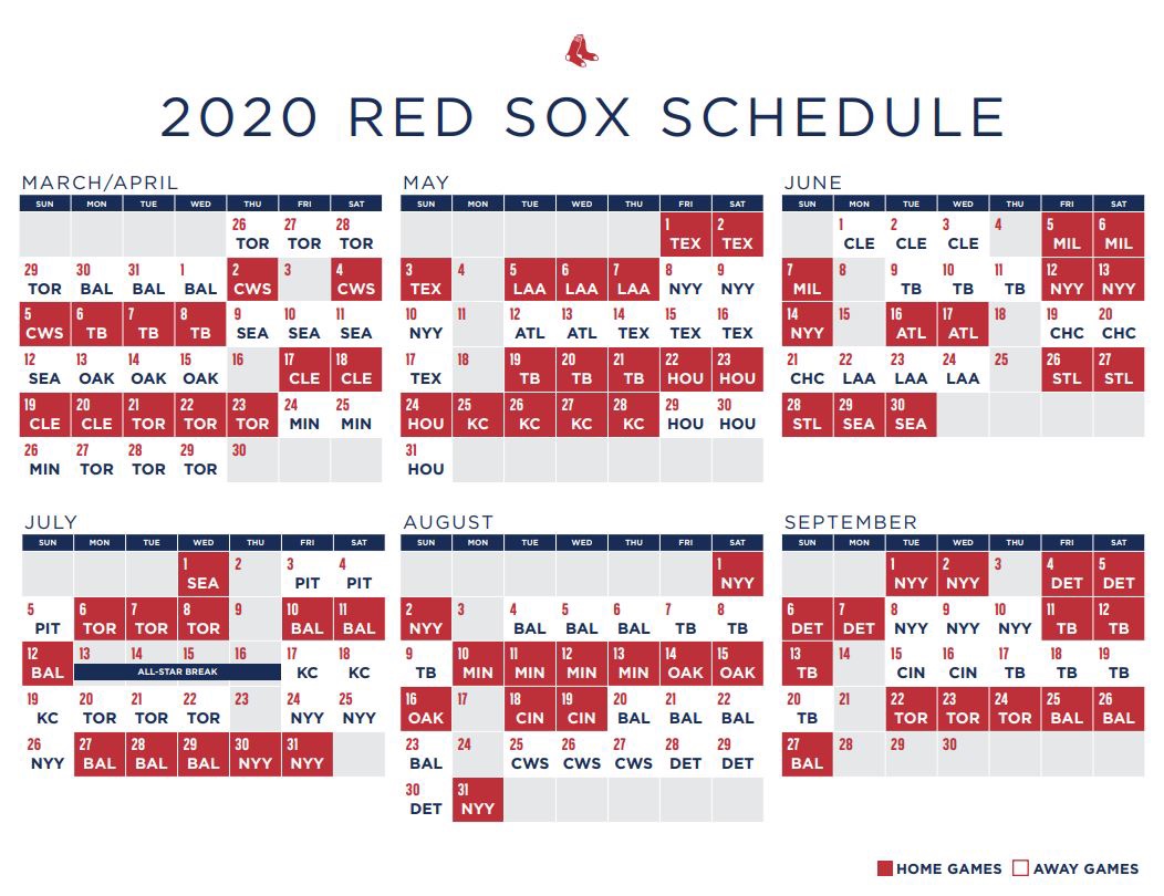 Red Sox Schedule in 2020 – RSNStats